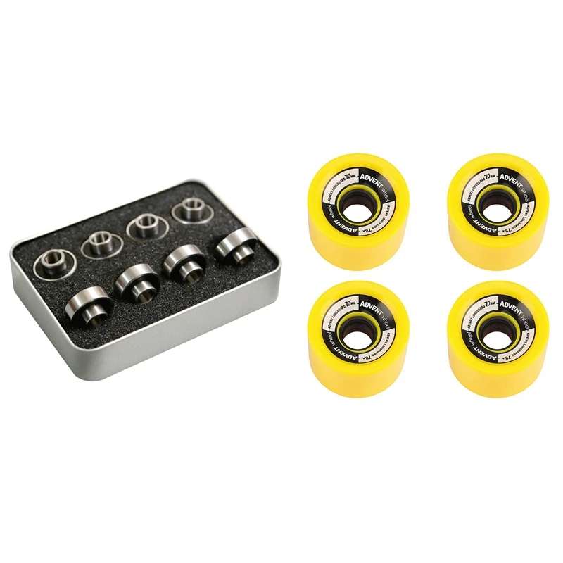 

Подшипник для скейтборда, танцевальная доска, подшипник для длинной доски и 1 комплект 70x51 мм 78A, смещенная ступица, твердые колеса для Лонгбо...