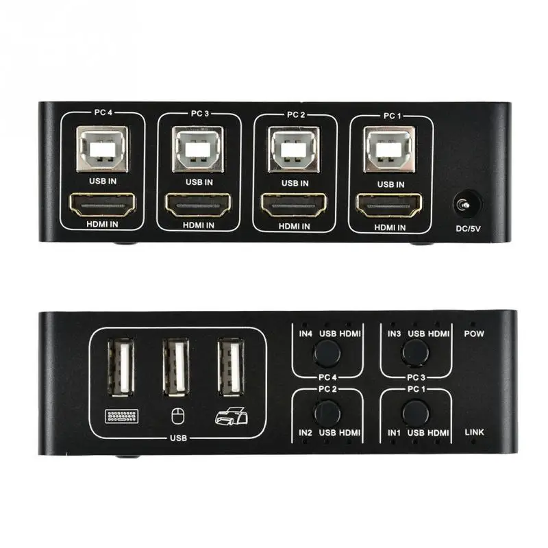 4 портовый квм переключатель 4K USB в 1 выход популярный HDMI совместим с клавиатурой