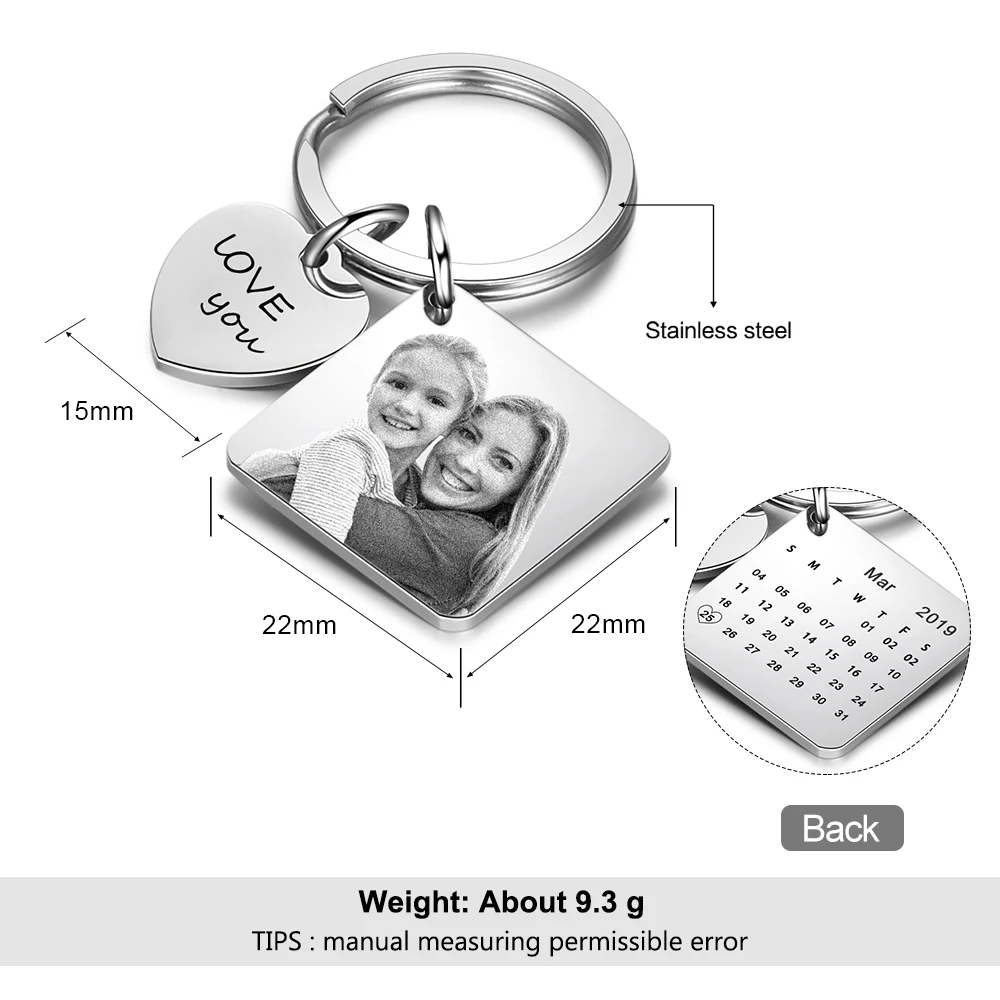Брелок для ключей из нержавеющей стали с именем и датой|Индивидуальные Брелоки| |