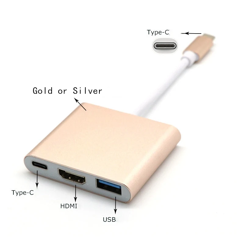 USB C к HDMI 3 в 1 кабель конвертер для Huawei Usb Thunderbolt Type переключатель 4K Кабель-адаптер
