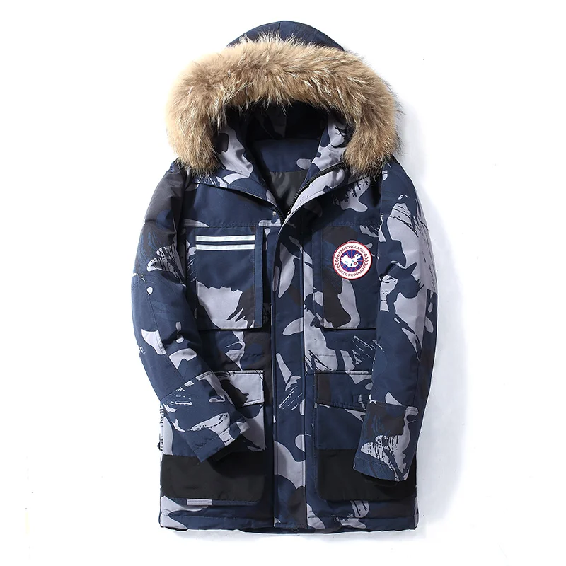 

Зимнее теплое пуховое длинное пальто с капюшоном из искусственного меха для мужчин 2020 модные трендовые камуфляжные пуховики с подкладкой Я...