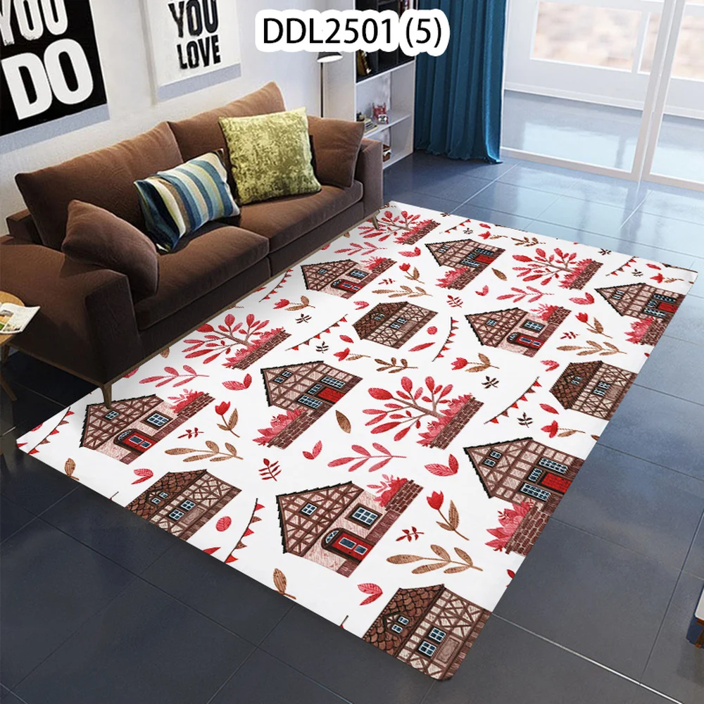 

Christmas Kitchen Mat Bedroom Entrance Doormat Tree House Home Hallway Floor Mats Decoration Living Room Carpet Bathroom Rug