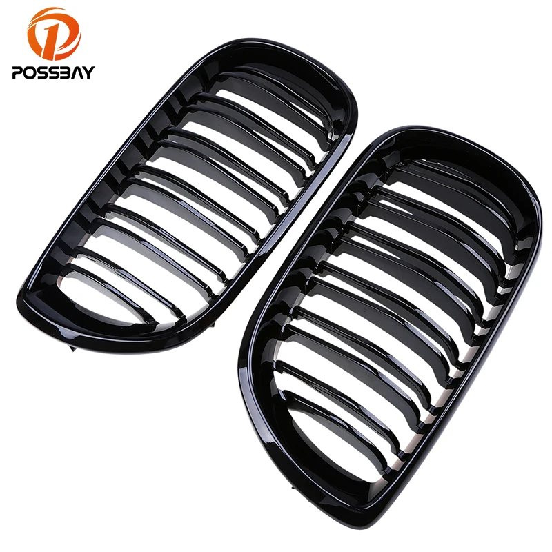 Решетки передние центральные POSSBAY глянцевые черные для BMW 3-Series E46 316i/318d/318i/320d Touring
