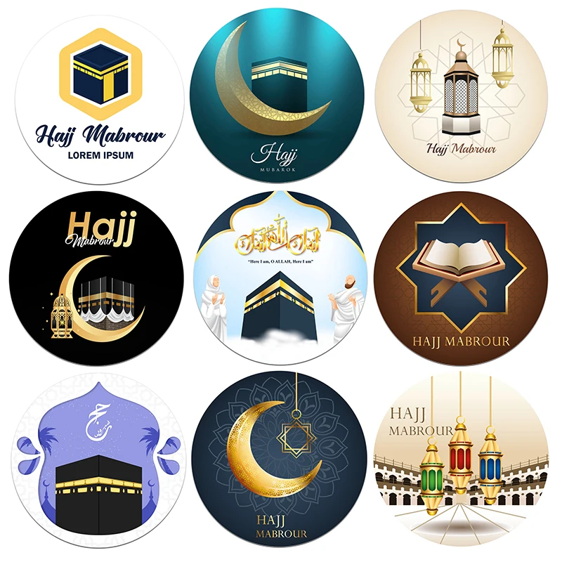 

48/70pcs Hajj Mabrour Celebration Decoration Sticker Umrah Gift Decoration Labels Seal Sticker