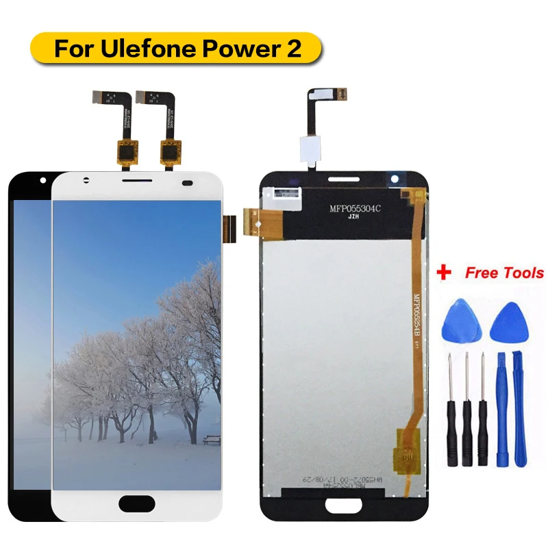 Для Ulefone power 2 ЖК-дисплей с сенсорным экраном дигитайзер стеклянный датчик в сборе