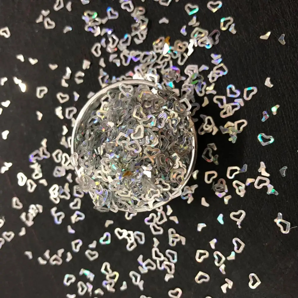 silver 10 г/упак. 4 мм Сердце блесток наполнитель DIY лук и ремесло материал ручной работы - Цвет: silver