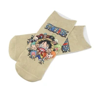 zf1943 1pair anime pirate king cool character fashion short sock chaussettes cartoon breathable comfortable unisex short sock