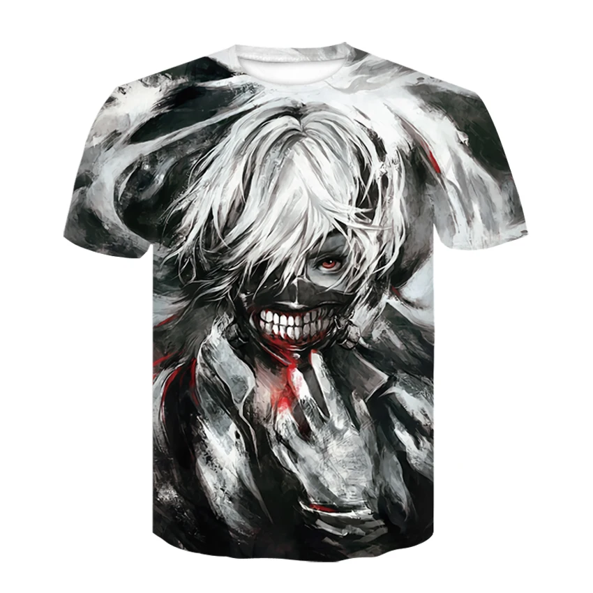 3D fire shadow с коротким рукавом Мужская крутая футболка Летняя модная уличная одежда