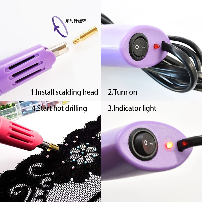 Горячая фиксация 2000 шт. красочные стразы горячей фиксации полный набор со