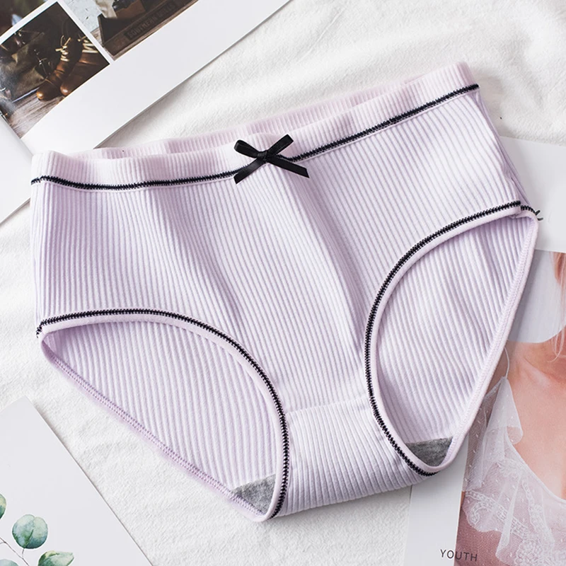 

Women Sexy Lingerie Threaded Breathable Panties Ladies Intimates Pants Cotton Knickers Breathable Briefs Comfort Underwear