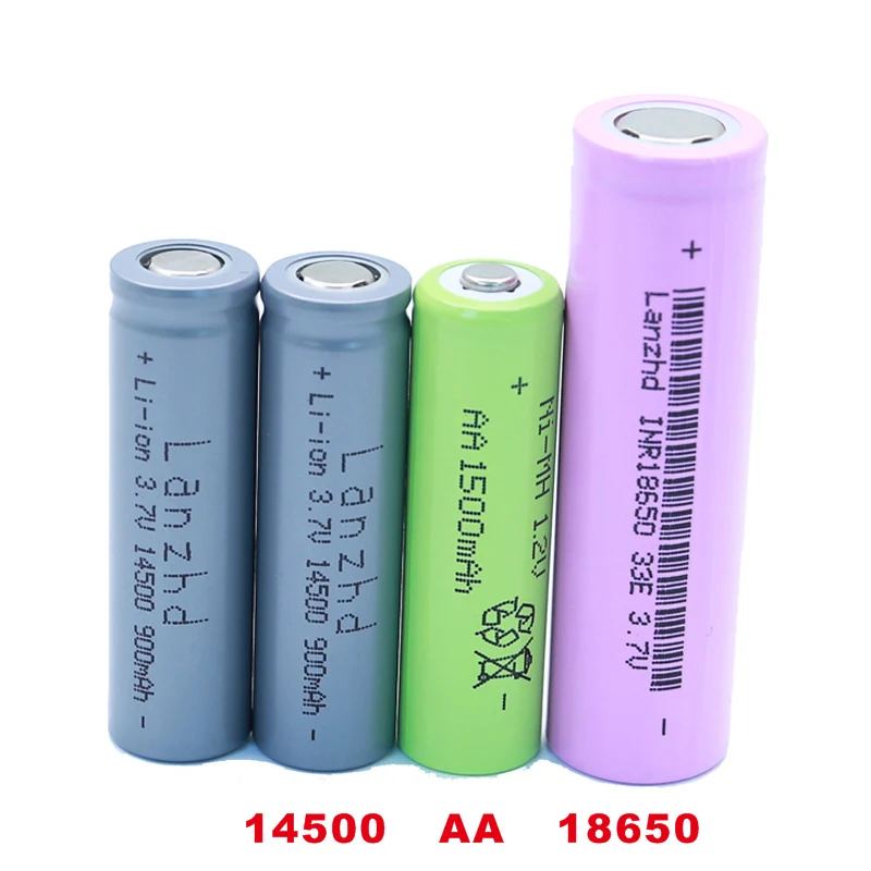 8 шт. 14500 900 мАч 3,7 В литий-ионные аккумуляторы AA батареи Li ion Cell для светодиодных фонарей, наушников, факелов и мышей.