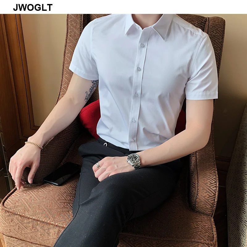 Рубашка мужская хлопковая приталенная на пуговицах модная Повседневная блуза с