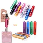 Портативный Стеклянный мини-флакон для духов, 1 шт., 5 мл, 10 мл, алюминиевый спрей для путешествий, металлический распылитель для парфюма