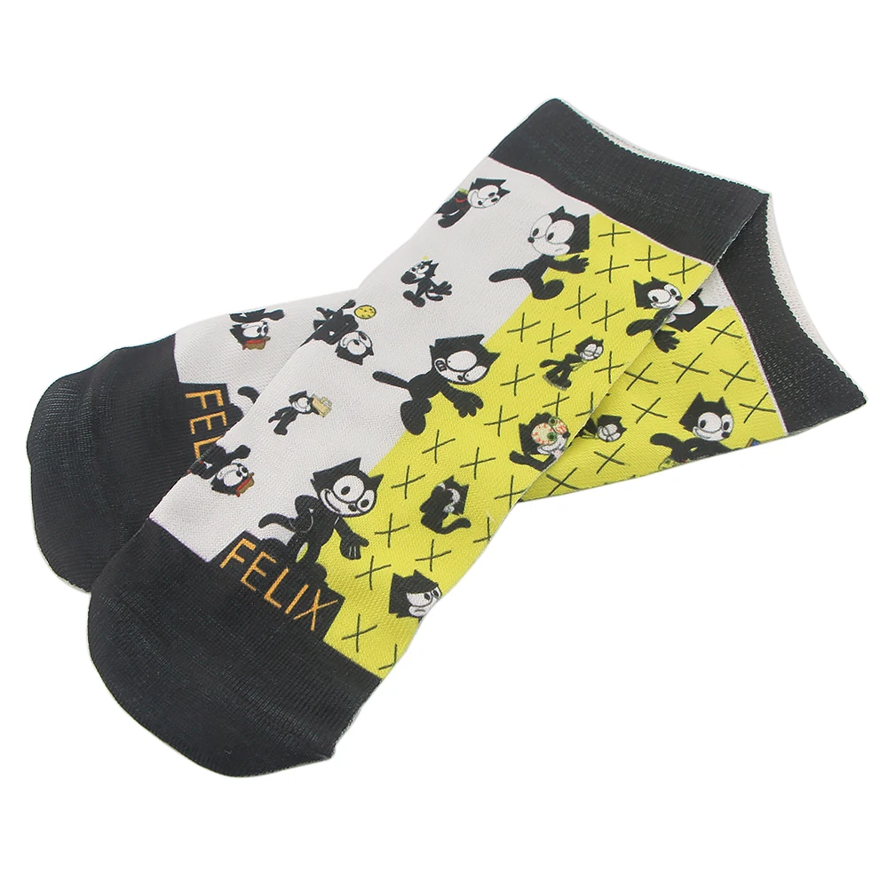 

K2638 1 Pair New Design Anime Printed Women Socks Funny Creative Cute Cat Unisex Ankle Socks Friends Gift
