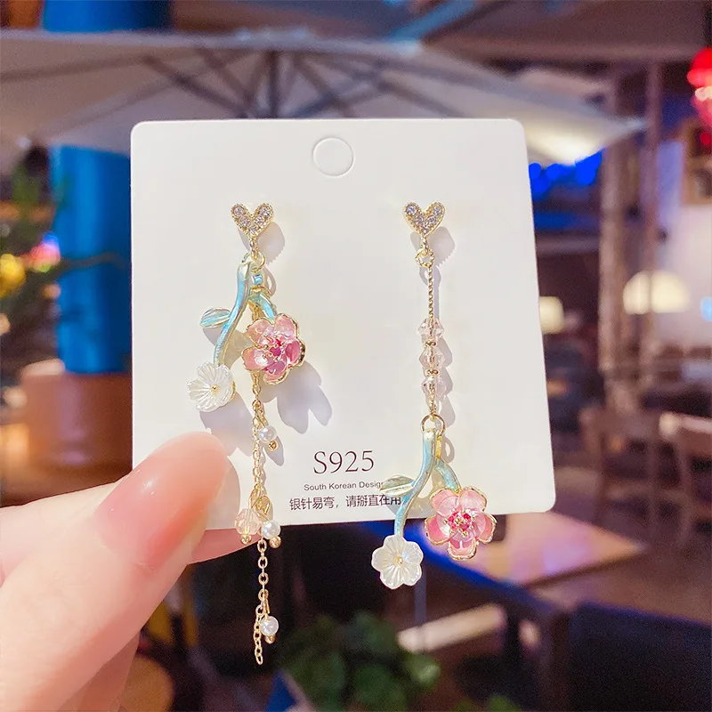 

Korean Fashion Flower Dangle Earrings for Women 2021 Sweet Girl Statement Jewelry Sets Accessories for Women Gift for Friend