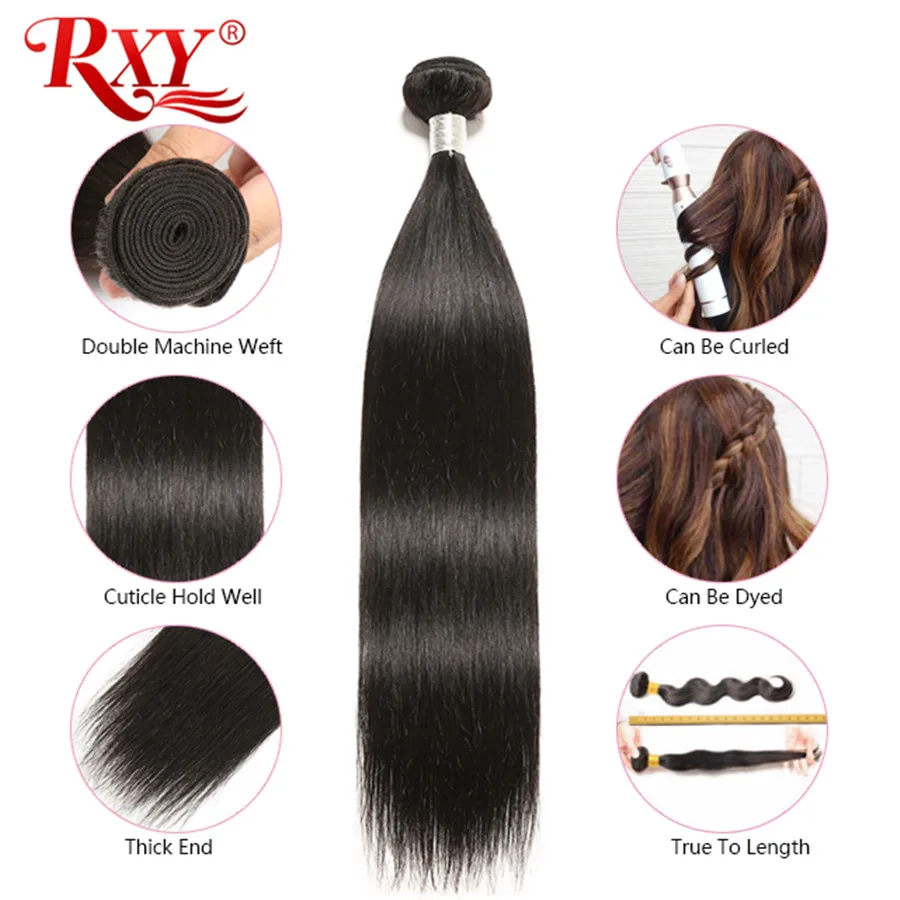 Бразильские волосы волнистые пряди с закрытием 5x5 Кружева Закрытие 3 шт.