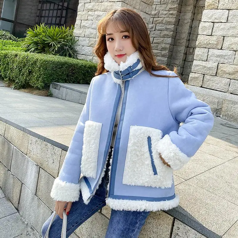 

Thick Lamb Wool Coat Female Winter New Korean Style Loose Western Fashion All-match Fur All-match Warm Winter Fall Jacket