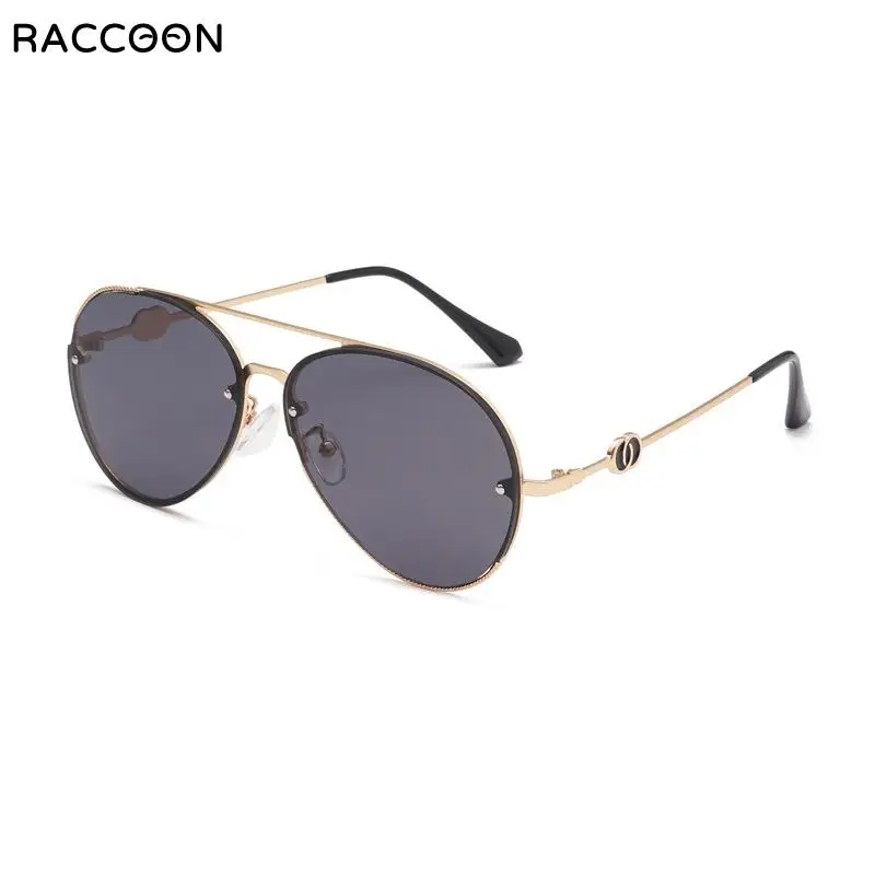 

2021 New Women Alloy Sunglasses Classic High Quality Black Female Metal Reflective Flat Lens Driving Outdoor Eyeglasses Oculos