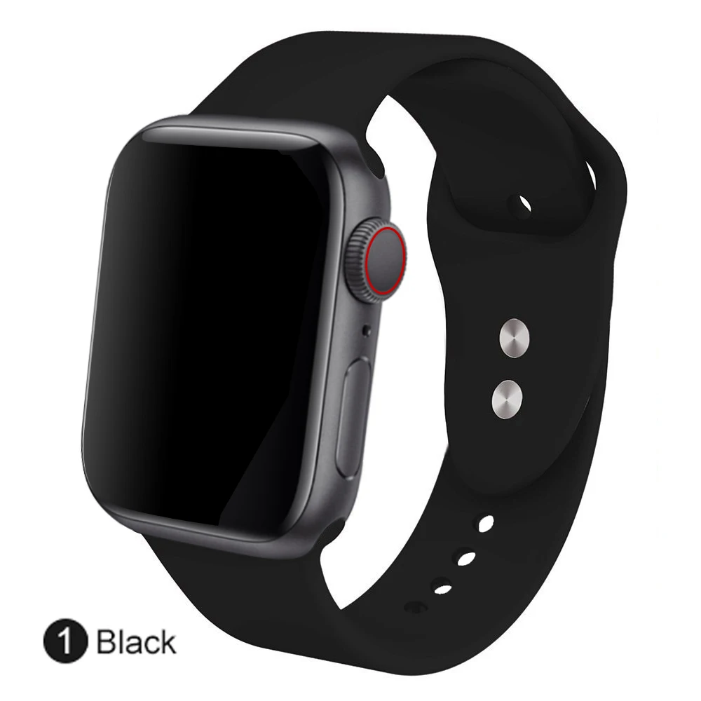 Мягкий силиконовый сменный спортивный ремешок для 38 мм Apple Watch Series1 2 3 4 5 42 мм ремешок для наручных браслетов для iWatch Sports Edition - Цвет ремешка: Black