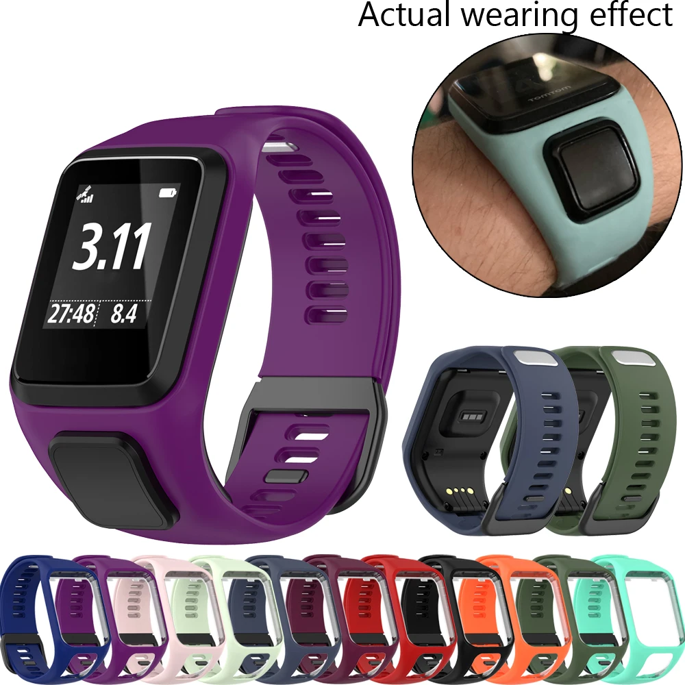 

Ремешок силиконовый для наручных часов TomTom Runner 2 Spark 3 GPS, сменный спортивный браслет для смарт-часов, удобные аксессуары