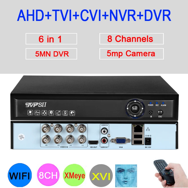 5 мегапиксельная AHD камера с синей панелью Hi3520D XMeye обнаружение лица аудио H.265 + 5MN 8