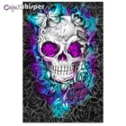 Алмазная живопись, полноразмернаякруглая вышивка, картина из страз, Череп, Бабочка, искусство, вышивка крестиком, декор 410DP