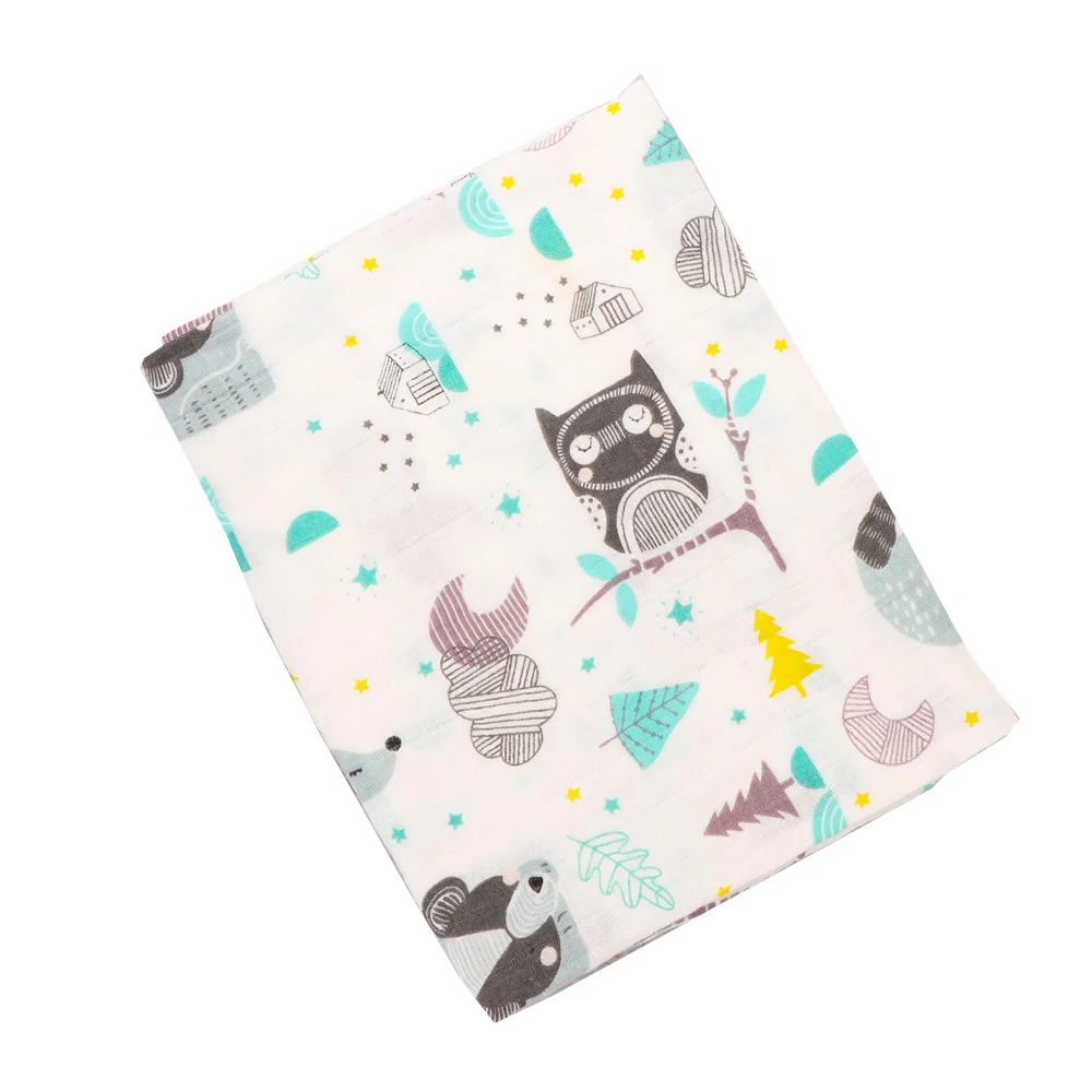 Муслиновое одеяло для новорожденных пеленка с рисунком лимона животными