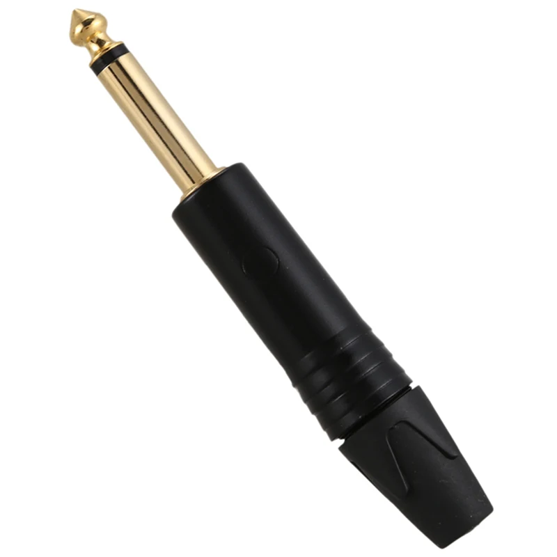 

Gold Plating 20Pcs Plug Mono Professional 2 Pole 6.35 mm 6.5mm Stereo Jack Plug for Neutrik 6.35mm Jack Black