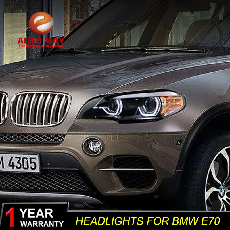 Чехол для автомобильных фар BMW X5 E70 2007 2010 светодиодный DRL объектив двухлучевой