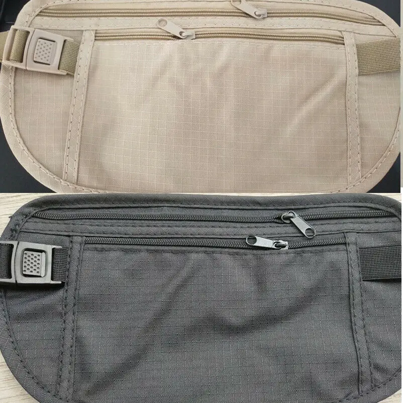 

Adjustable Nylon Travel Pouch Hidden Wallet Adjustable Passport Money Waist Belt Bag Slim Secret Security