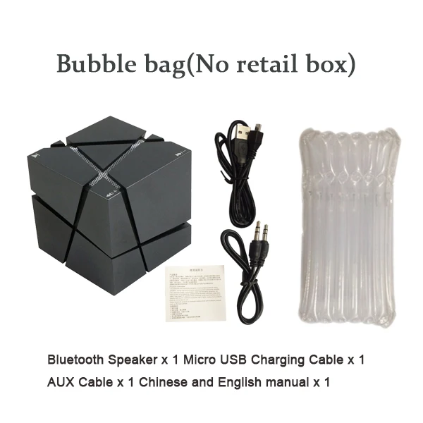 Blackbubble bag Altavoz Bluetooth динамик Qone беспроводной портативный мини-динамик s светодиодный светильник TF fm-радио Caixa De Som стерео звуковая коробка mp3-плеер - Цвет: Blackbubble bag