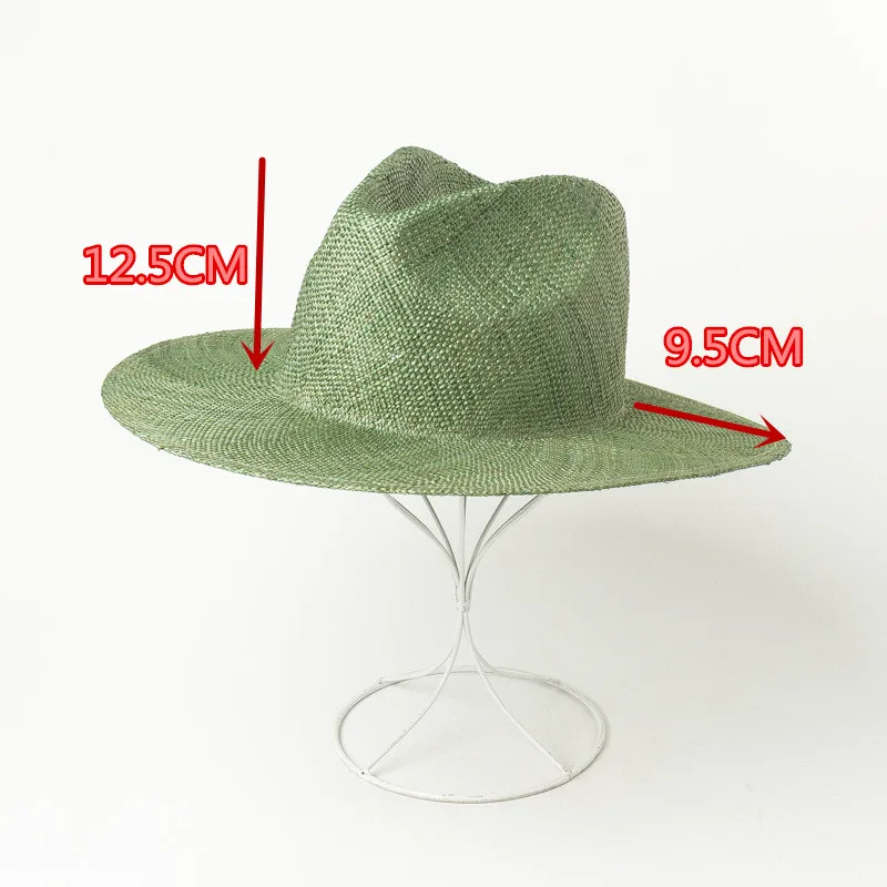 202002-hh7417 new spring solid Light breathable COLOR handmade natural grass fedoras  cap men women panama jazz  hat