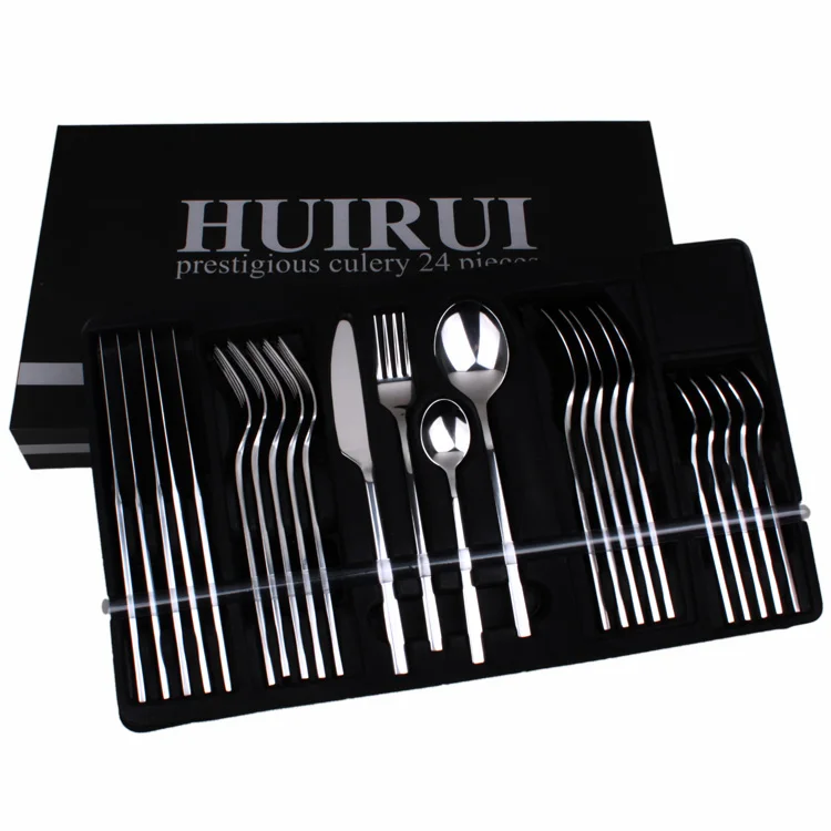 Набор столовых приборов из нержавеющей стали черный Комплект кухонной утвари с