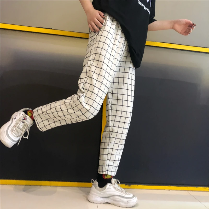 Heydress винтажные лоскутные брюки Харадзюку женские мужские брюки эластичные брюки с высокой талией корейские повседневные Прямые брюки
