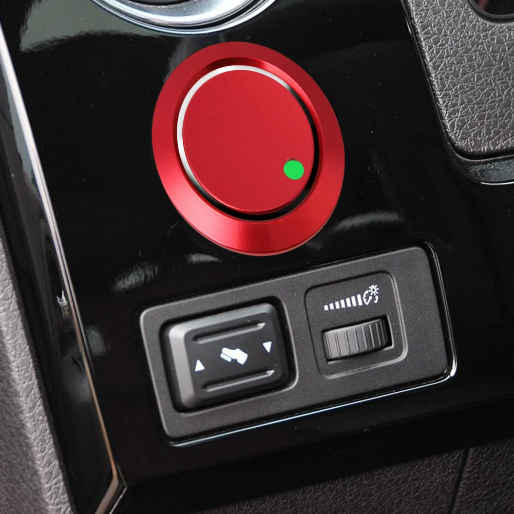 Накладка кнопки старт-стоп красный металлический двигатель + кольцо наружные