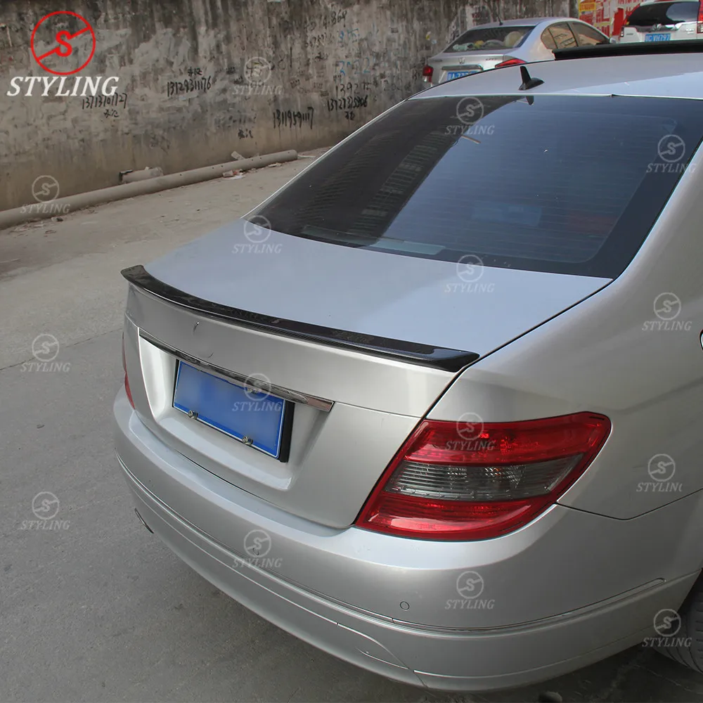 Спойлер W204 Для Седана из углеродного волокна стиль AMG для Mercedes C200 задний бампер