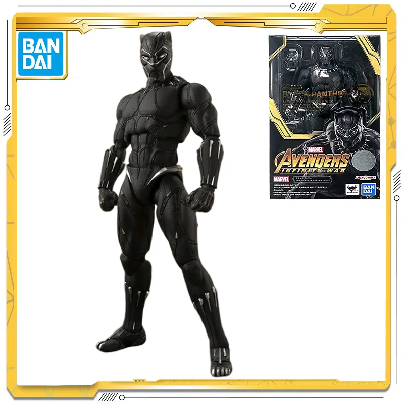 

Original BANDAI SHF Marvel Comics Avengers: Infinity War Black Panther Anime Action & Toy figures Model Toys For Children
