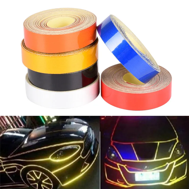 

1cmx5m Car Truck Reflective Roll Tape Film Safety Warning Ornament Sticker Decor