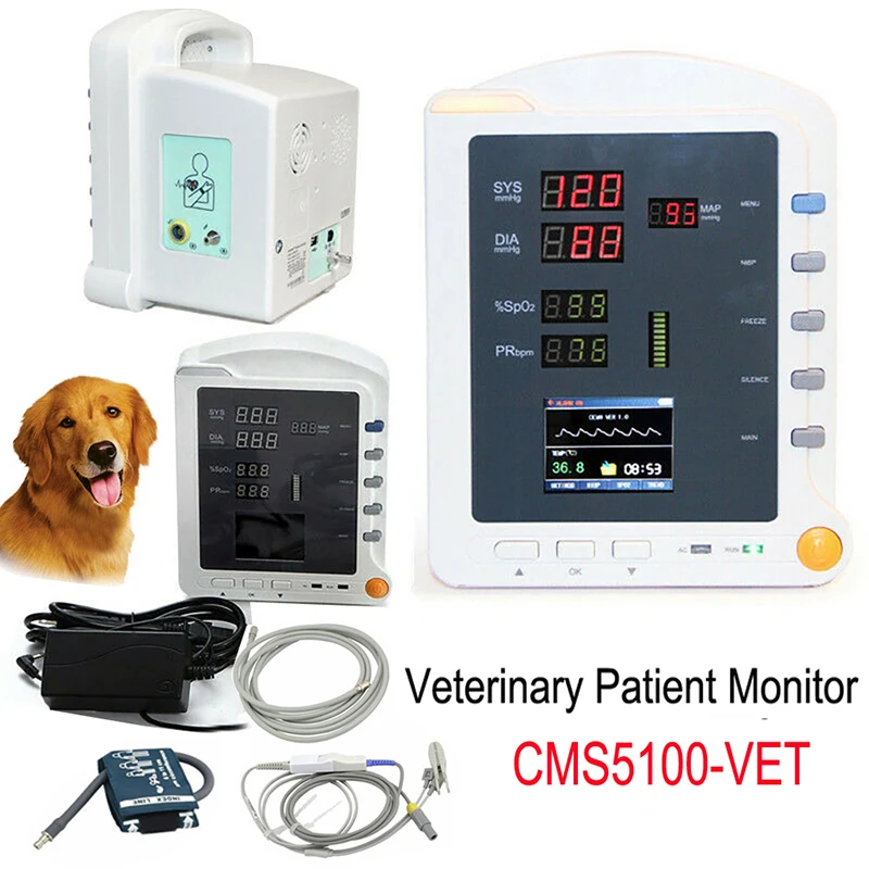 CONTEC CMS5100 VET Ветеринарный монитор NIBP SPO2 PR 3 параметры крови Давление пациента для