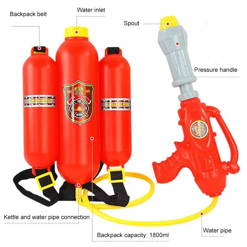 fireman backpack water gun toy sprayer for children pistol water guns for kids beach outdoor toys for summer extinguisher soaker free global shipping