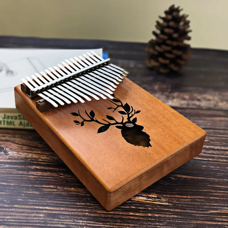 17 клавиш Kalimba большой палец пианино Сапеле корпус из красного дерева музыкальный