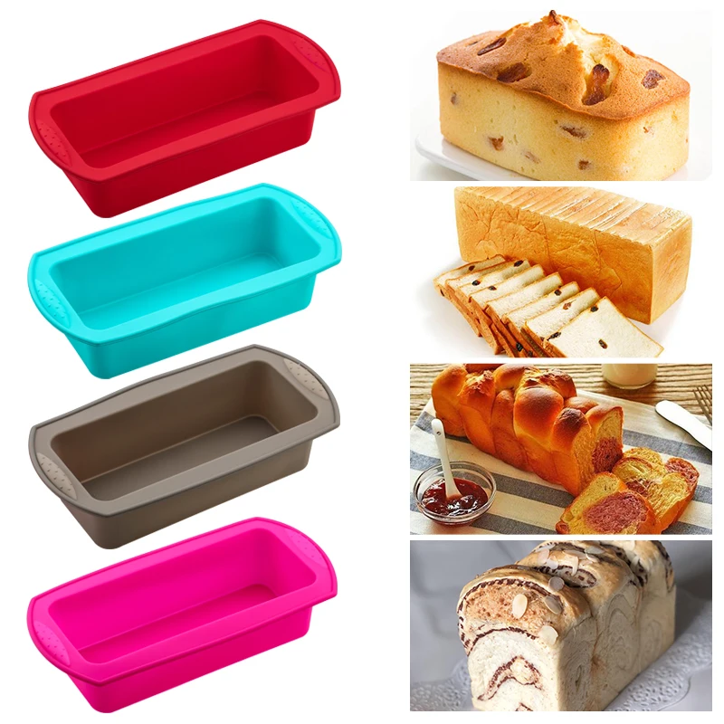 

Rectangular Silicone Bread Pan Mold Toast Cake Tray Long Square Mould Bakeware Non-Stick Baking Kitchen Accessories Tools