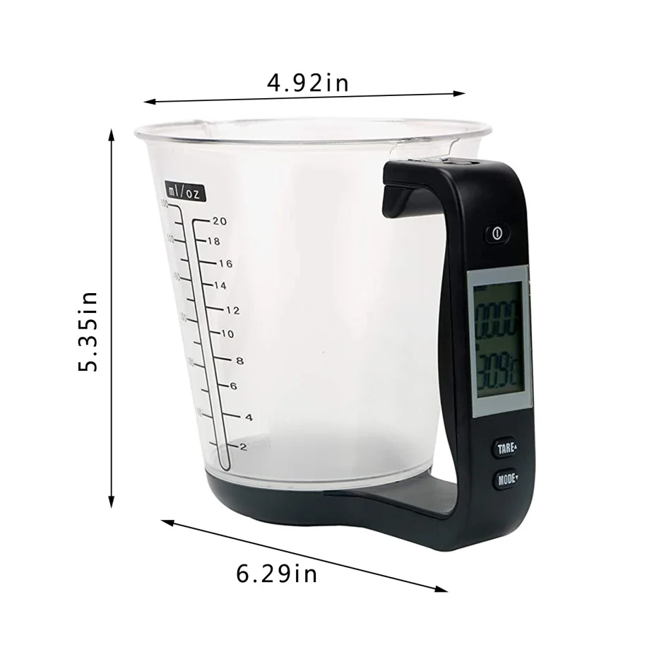 

Electronic Measuring Cup Kitchen Scales Digital Beaker Host Weigh Temperature Measurement Cups With LCD Display Kitchen Tools