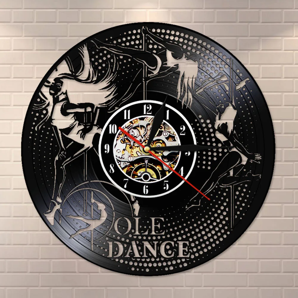 Настенные часы с виниловой пластиной для полюсного танца винтажные настенные