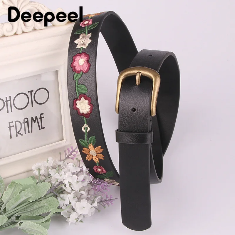 Deepeel 1 шт. 3 см * 100-110 женский классический ремень с вышивкой и пряжкой декоративный