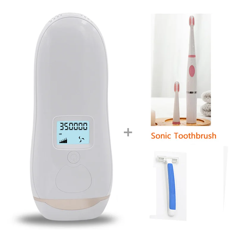 Electric Toothbrush IPL лазерная эпиляция 350000 вспышки ЖК-дисплей Эпилятор постоянный Триммер бикини Vancostar V-701 электрический эпилятор лазер - Цвет: Electric Toothbrush