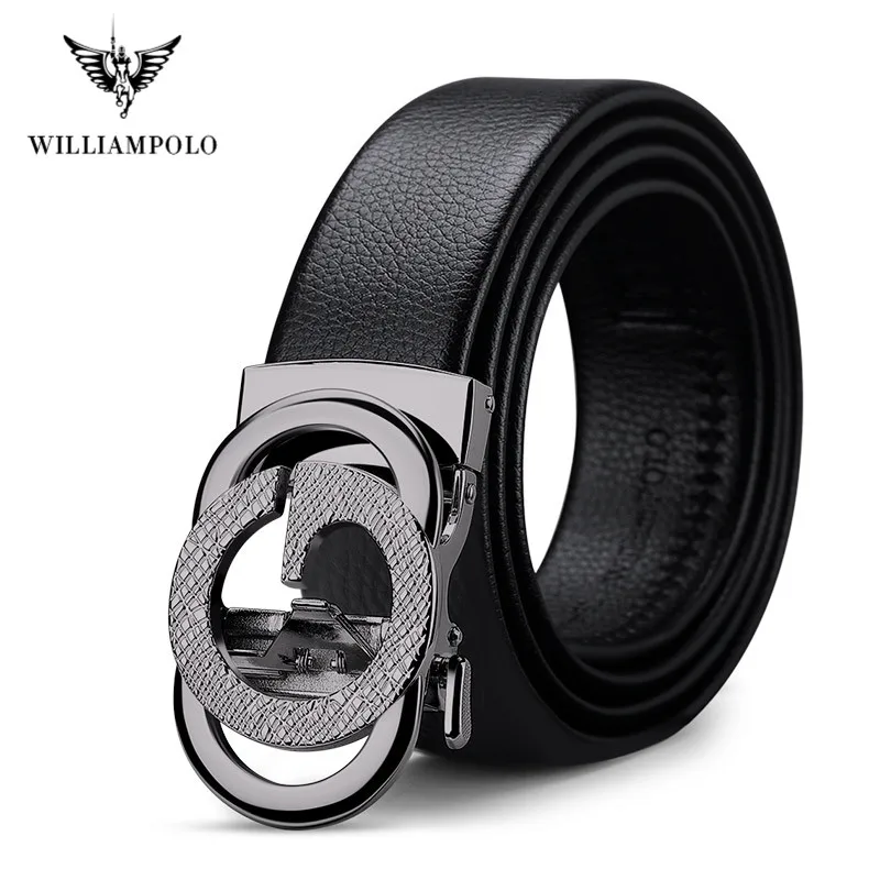 Мужской ремень из натуральной кожи WilliamPOLO дизайнерский коровьей с