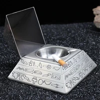 pyramid retro zinc alloy ashtray with lids cigarette smokeless cigar ashtray ancient egypt patterned gift for family or friends