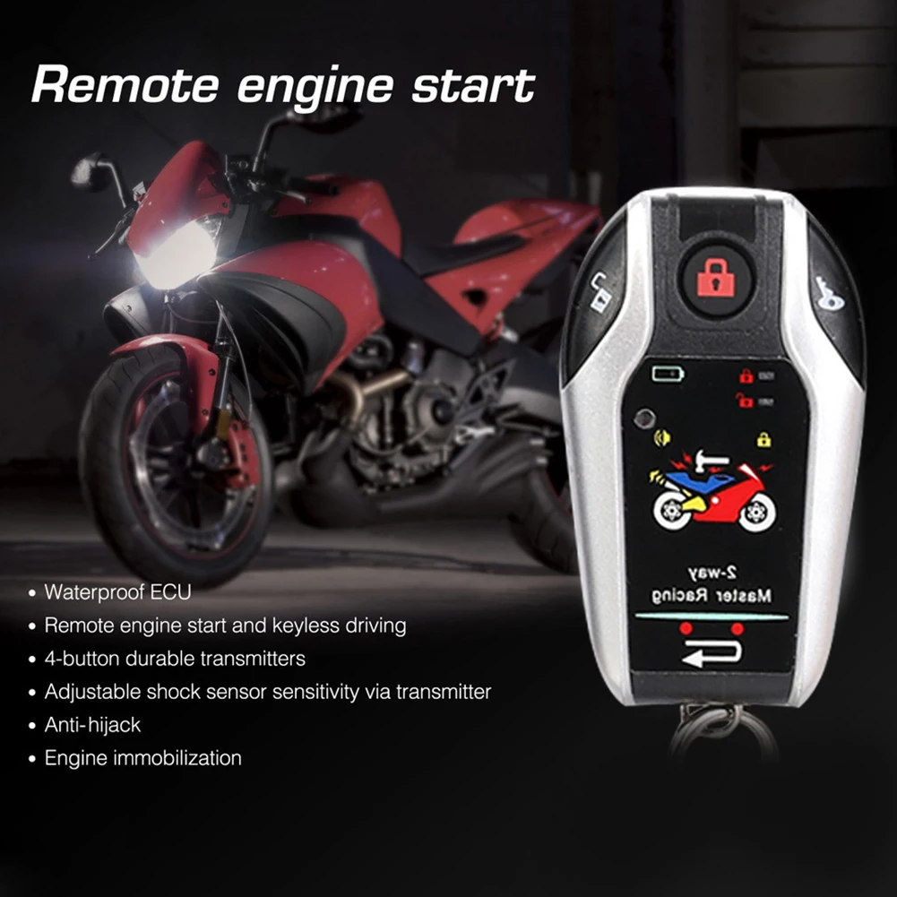 

Protection Motorcycle Alarm Burglar Motorbike Anti Theft Vibration Two Way Engine Automatic Lock Remote Start Universal Scooter