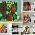 Африканские и американские женские водонепроницаемые шторы для душа, шторы для ванной комнаты в африканском стиле для домашнего декора, шторы для ванной из полиэстера